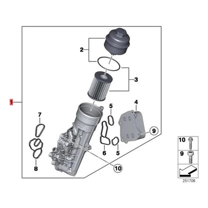 11417600468 Alloggiamento filtro radiatore olio motore per BMW F20 F21 F30