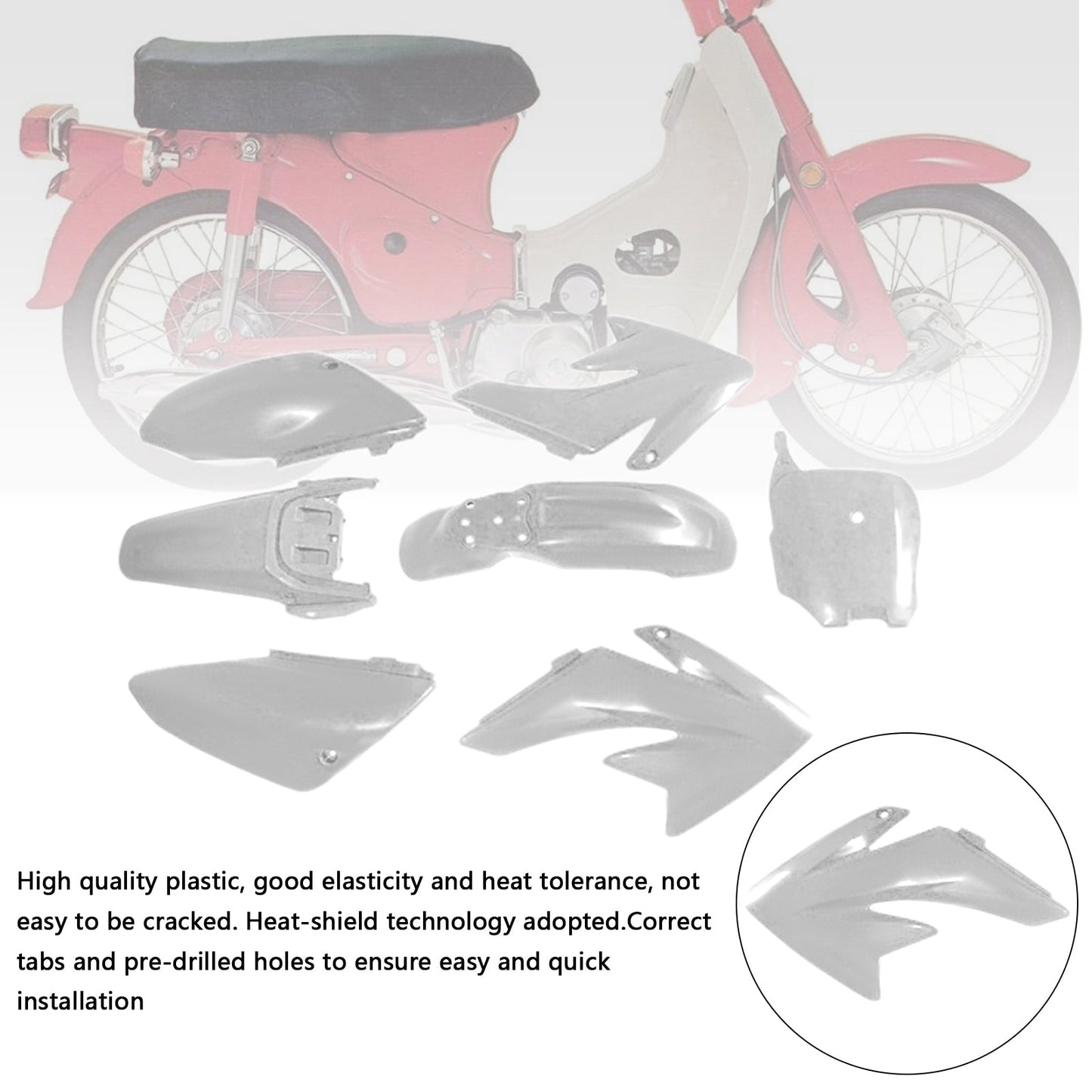 Kit di plastica per carrozzeria e parafango per HONDA CRF70 DIRT BIKE
