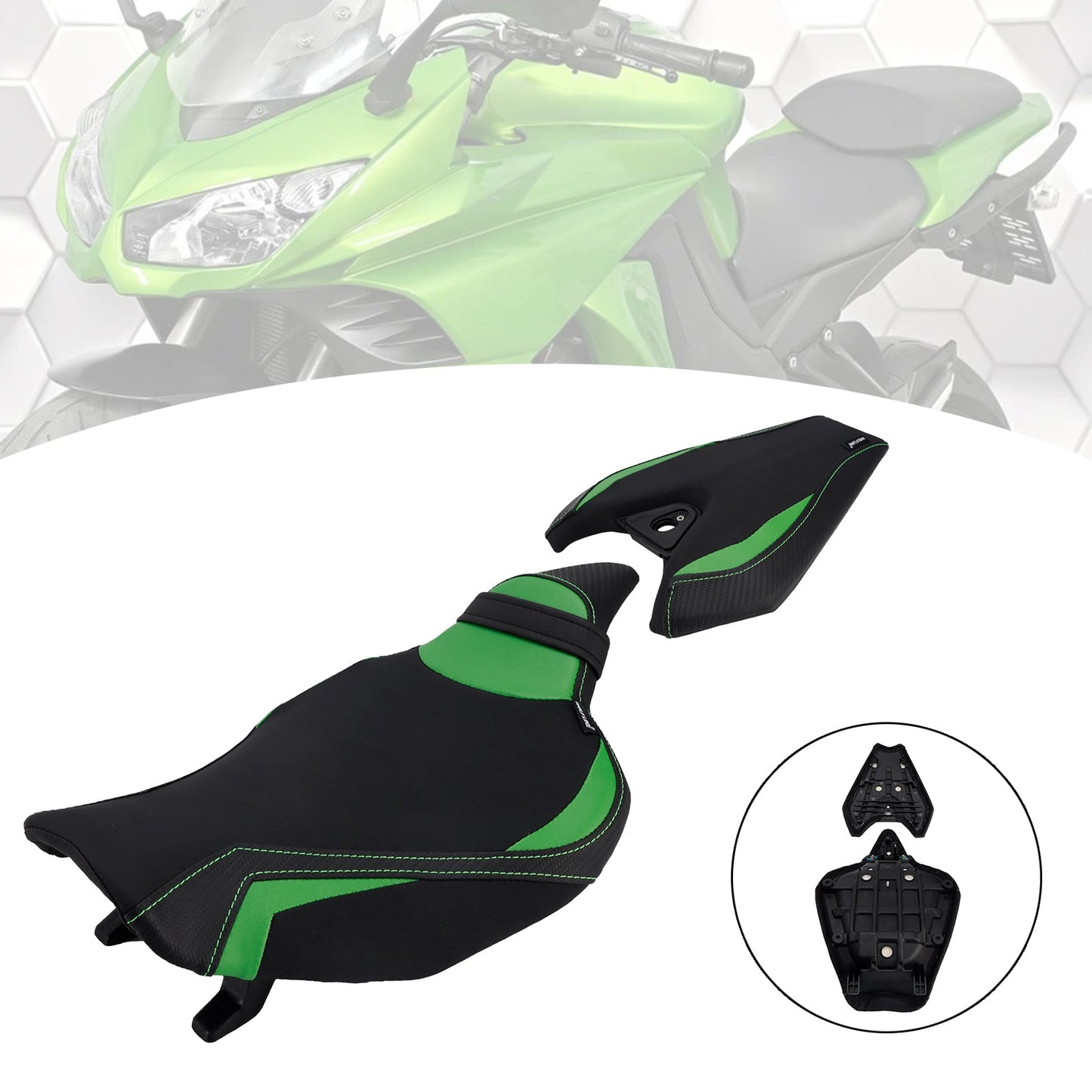 2014-2025 2024 Per Kawasaki Z1000 Parte anteriore inferiore con sedile posteriore conducente passeggero Verde1