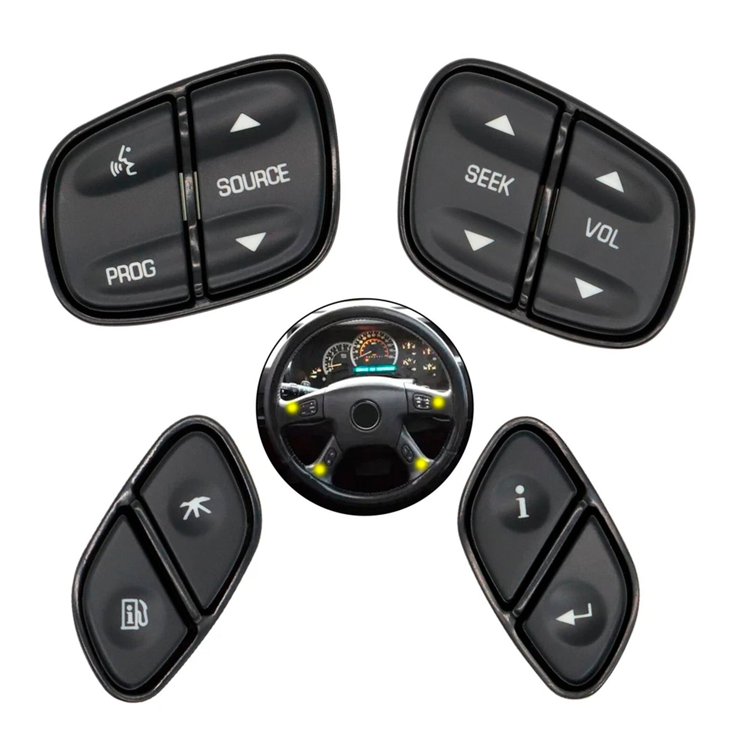 Interruttore luci a 4 pulsanti per volante per Chevy Suburban 2003-2006