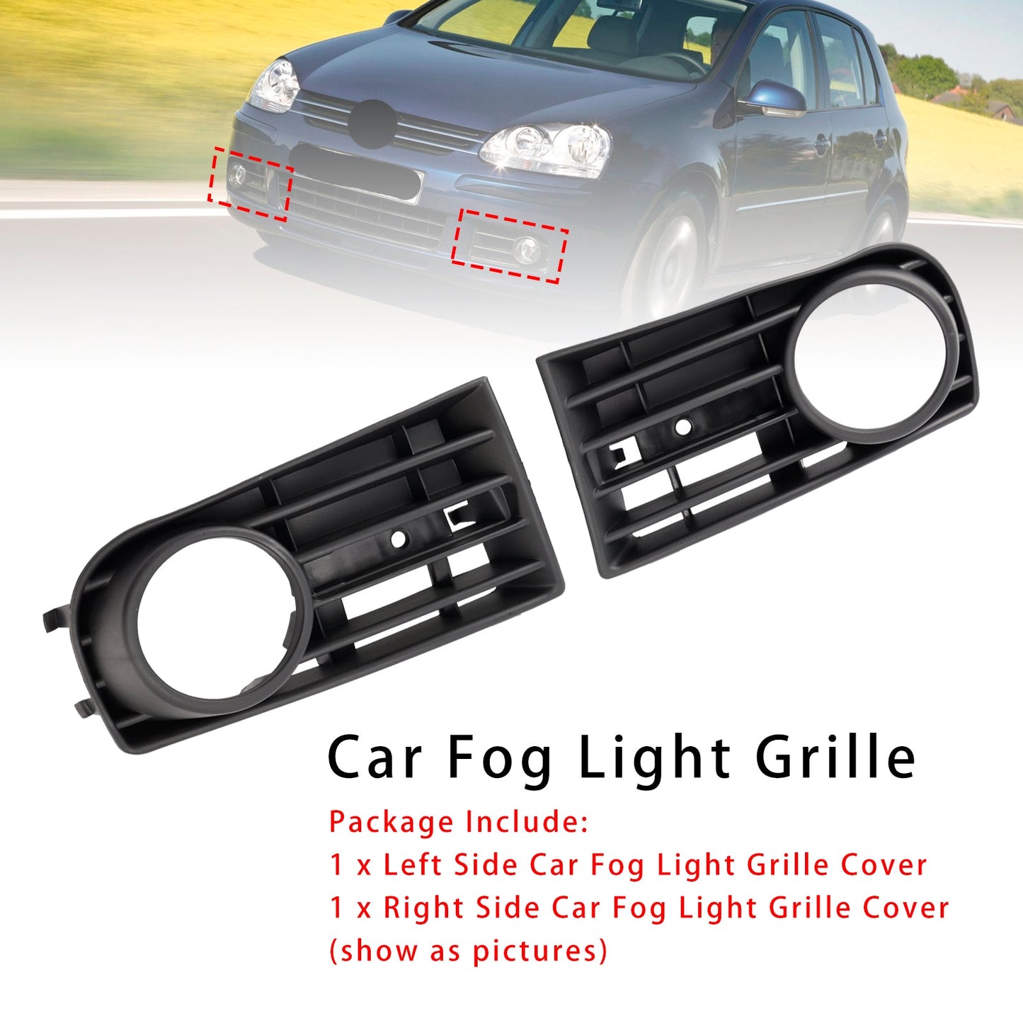 2003-2009 VW Golf V MK5 1 paio di griglie di copertura fendinebbia paraurti anteriore