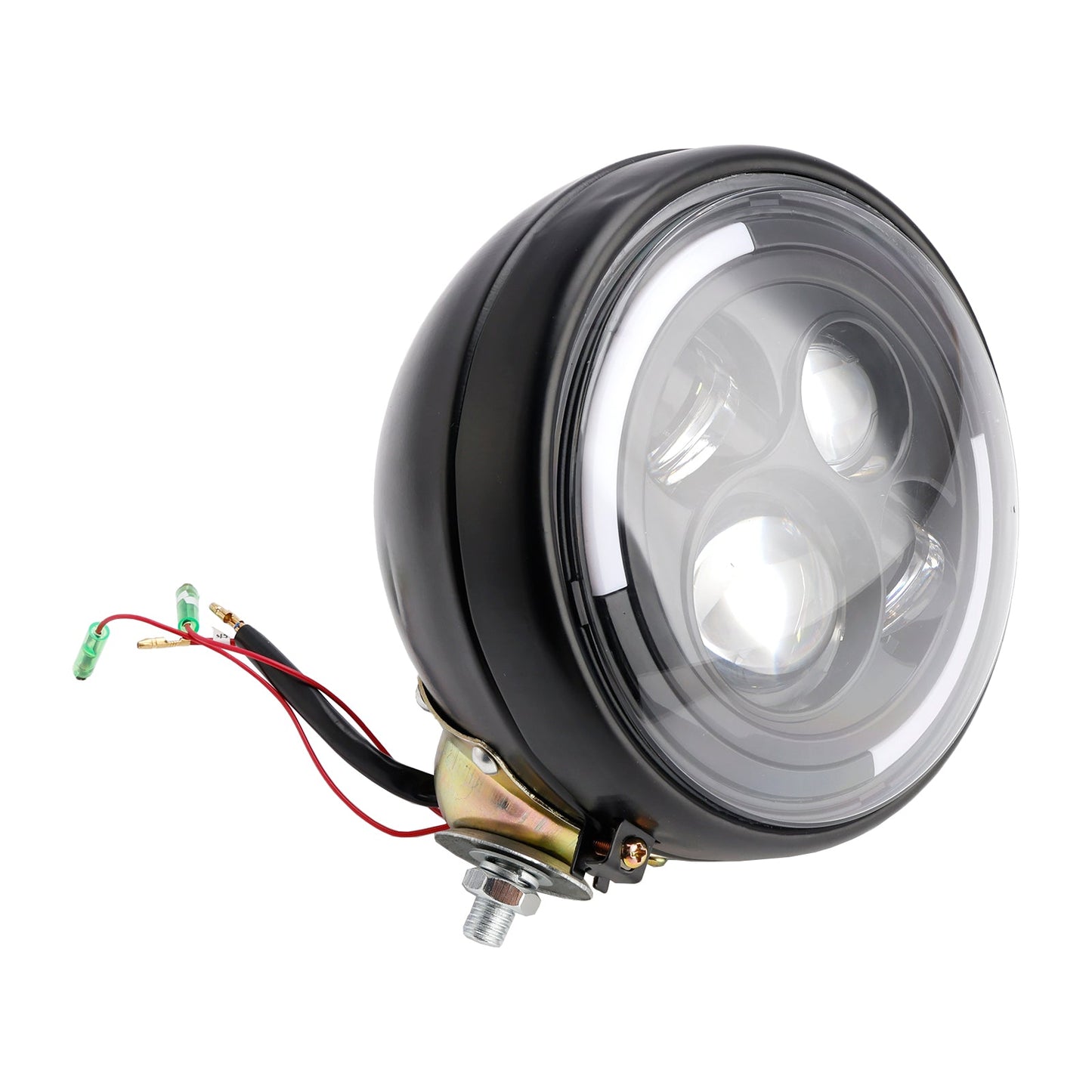 Lampada faro multifunzionale nera personalizzata n. 84 per Bobber Chopper Racer