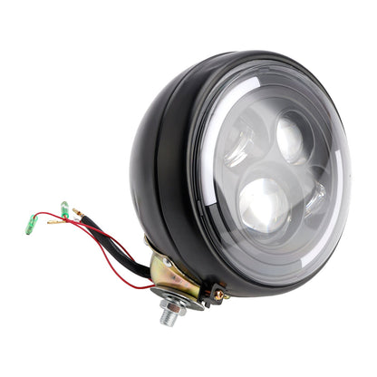 Lampada faro multifunzionale nera personalizzata n. 84 per Bobber Chopper Racer