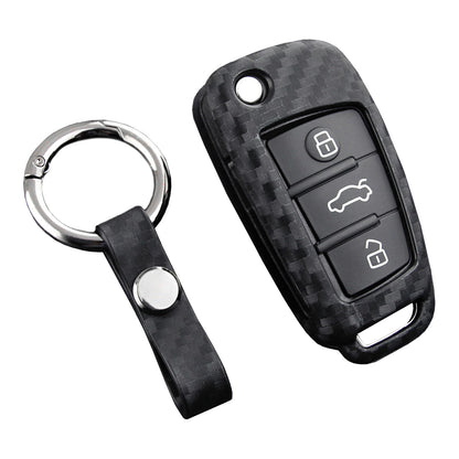 Custodia in pelle e silicone per chiave auto con fibbia per Audi