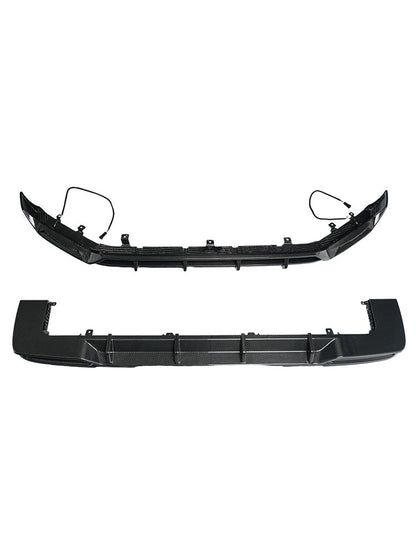 Diffusore anteriore e posteriore in fibra di carbonio a secco per paraurti, compatibile con Mercedes Classe G W465 2025+