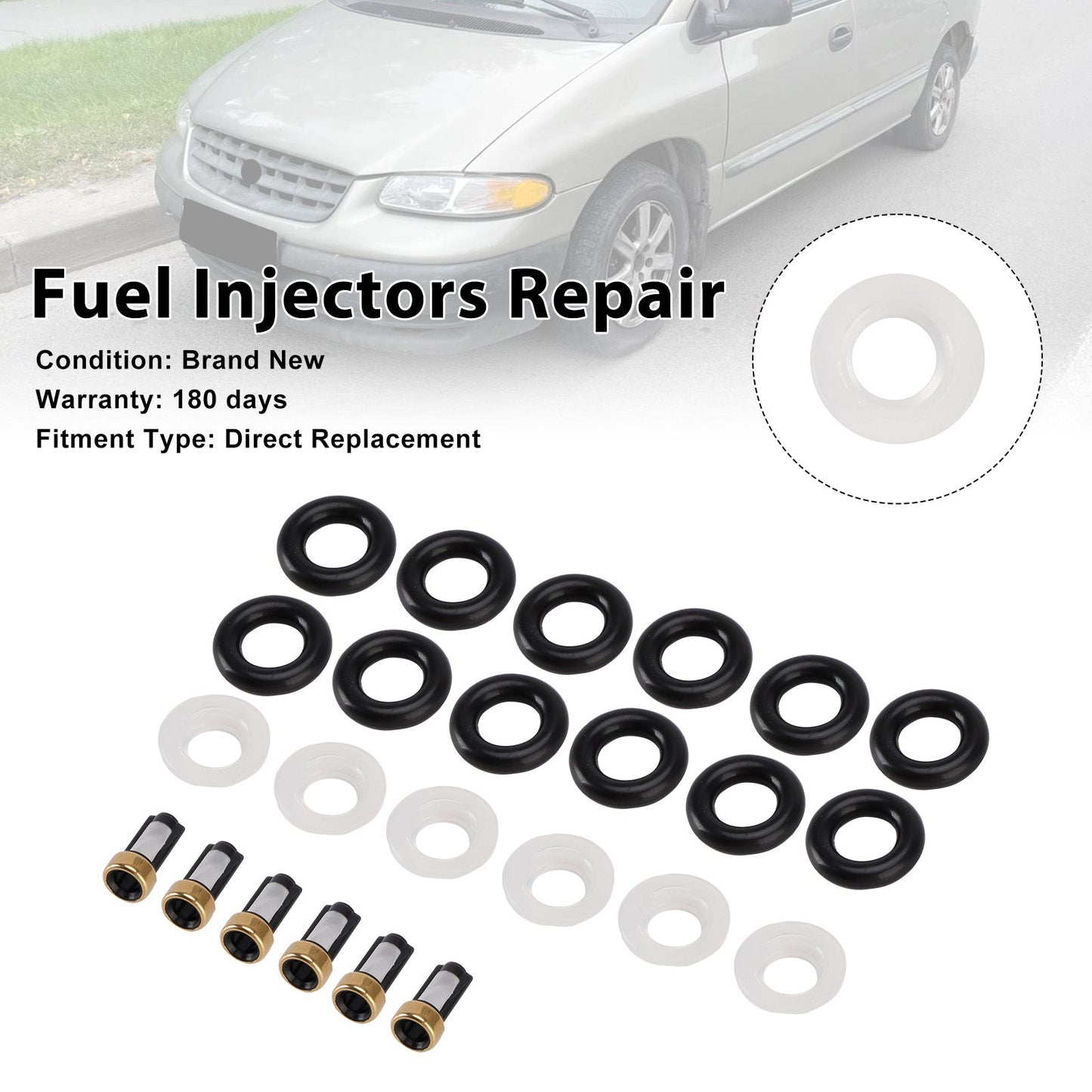 Guarnizione O-ring per iniettore carburante 0280155789 compatibile con Chrysler Town &amp; Country 1999-2000