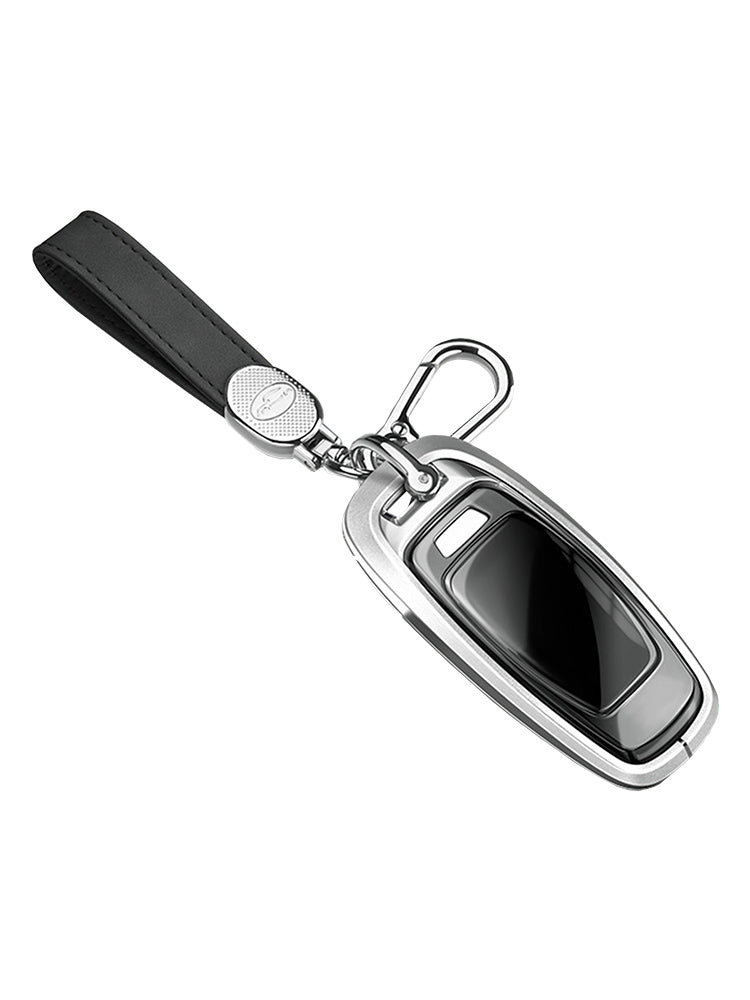 Custodia per chiave auto in TPU argentato in lega di alluminio con fibbia per Audi a6l a4l a3