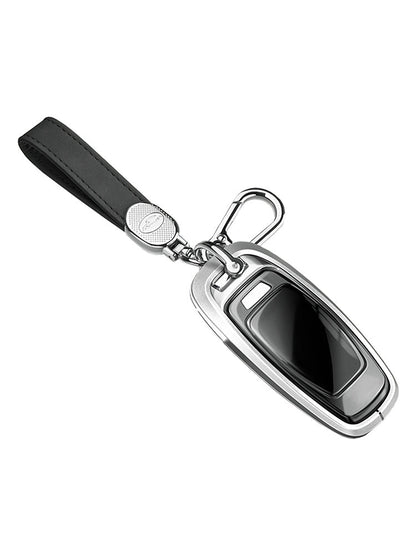 Custodia per chiave auto in TPU argentato in lega di alluminio con fibbia per Audi a6l a4l a3