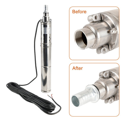 Pompa ad acqua sommergibile solare del foro del pozzo profondo di 3" 12V 150W MPPT incorporato