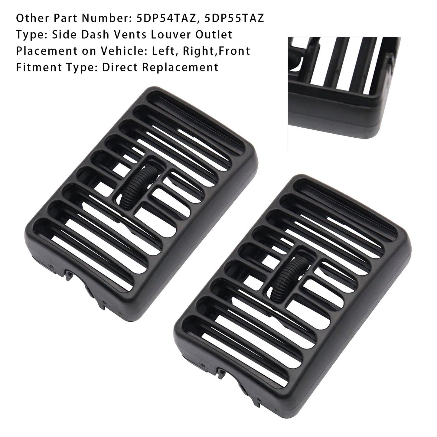 Prese d'aria laterali per Jeep Wrangler TJ 1997-2006, 2 pezzi, per conducente e passeggero