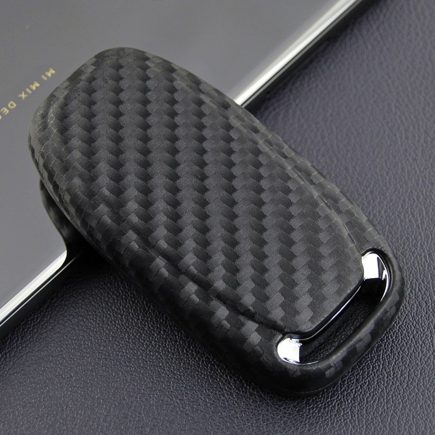 Custodia in pelle e silicone per chiave auto con fibbia per Audi