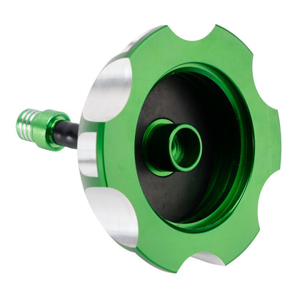 Tappo serbatoio carburante in alluminio con sfiato verde per Kawasaki KX65 KX85 KX100 KX125 2000-2013