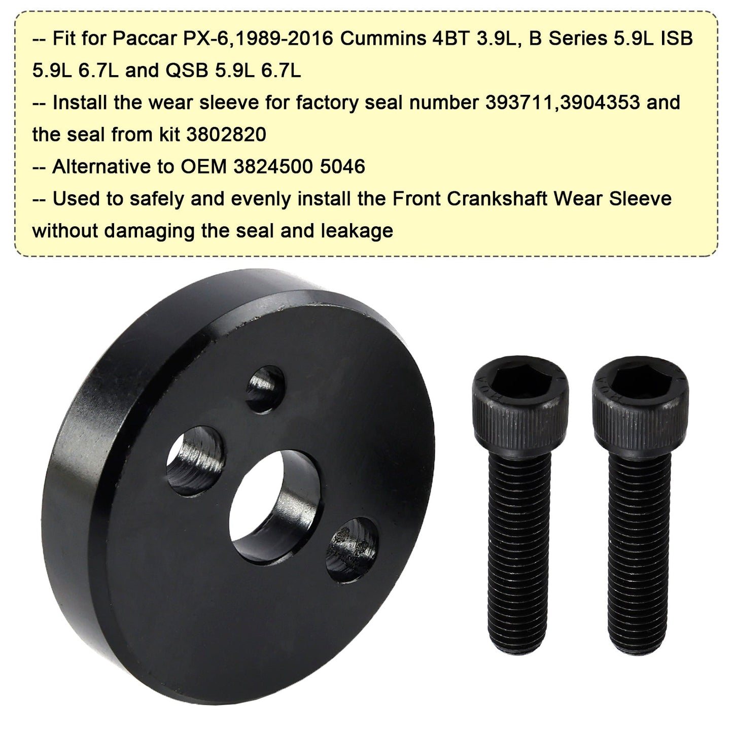 Strumento di rimozione e installazione del paraolio del'albero motore anteriore e posteriore Cummins 3.9L 5.9L 6.7L 1989-2016