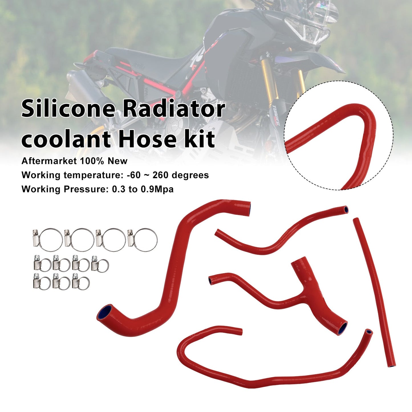 Tubo flessibile del liquido di raffreddamento del radiatore in silicone Aprilia Tuareg 660 2022-2025