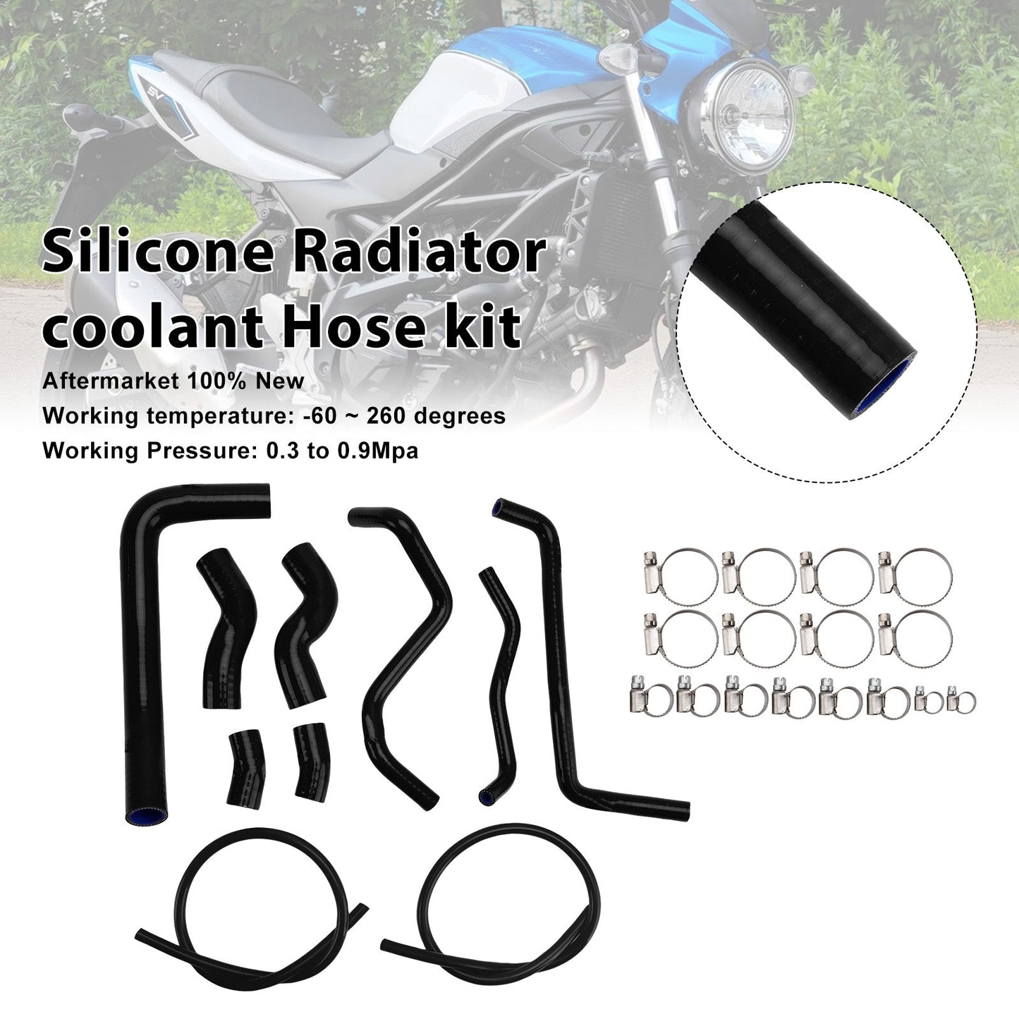 Tubo flessibile del liquido di raffreddamento del radiatore in silicone Suzuki SV 650 SV650 2016-2025