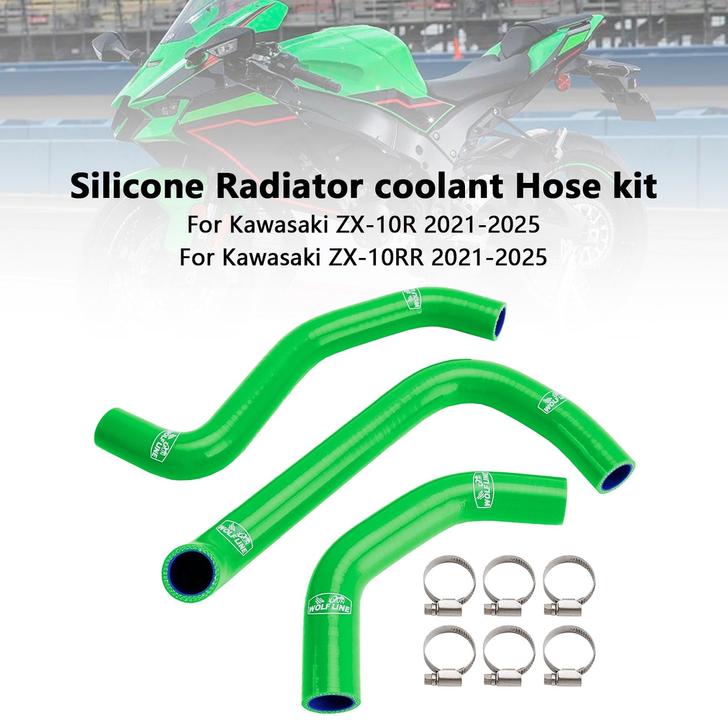 Tubo flessibile del liquido di raffreddamento del radiatore in silicone Kawasaki ZX10R ZX-10RR 2021-2025
