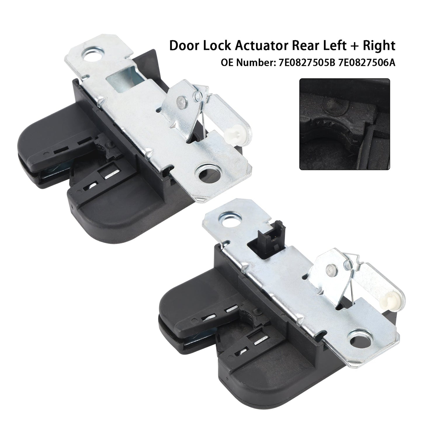 2X Attuatore serratura porta posteriore 7E0827505B 7E0827506A Adatto per VW Transporter T5 T6