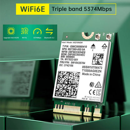 Modulo AX210 Bluetooth 5374Mbps Scheda di rete Gigabit ad alta velocità Supporta WIFI6