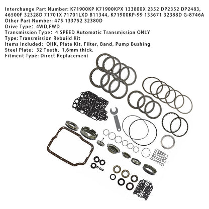 Kit di ricostruzione trasmissione Banner FORD ECOSPORT 4 marce trazione anteriore L4 2.0L FN4A-EL 4F27E 2007-2012 con pistoni