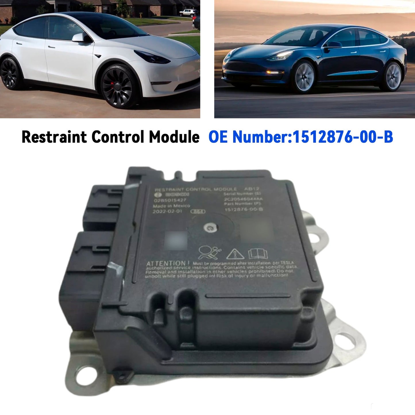 Modulo di controllo del sistema di ritenuta Tesla Model Y 2017-2022 1512876-00-B