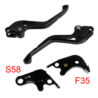 Nuova leva freno e frizione corta compatibile con Suzuki GSXR60006-10 GSX-S1000/F 2015, colore nero.