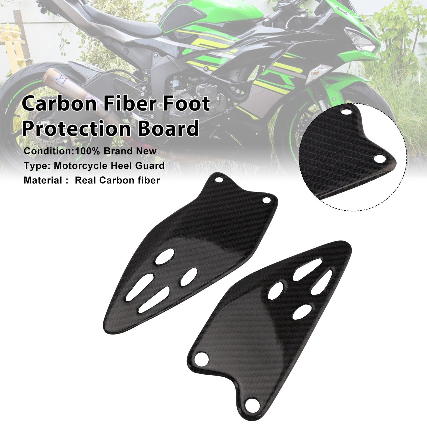 Protezione per il piede in vera fibra di carbonio per Kawasaki ZX-6R 636 2019-2025