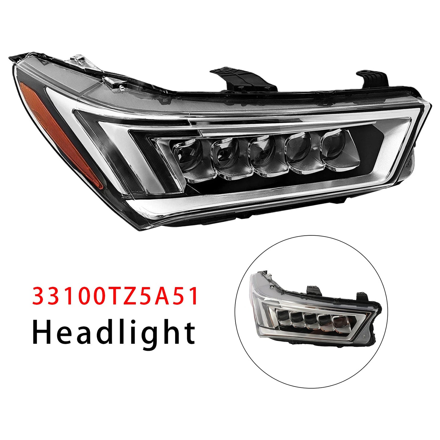 Faro anteriore destro a LED 33100TZ5A51 per Acura MDX 2017-2020