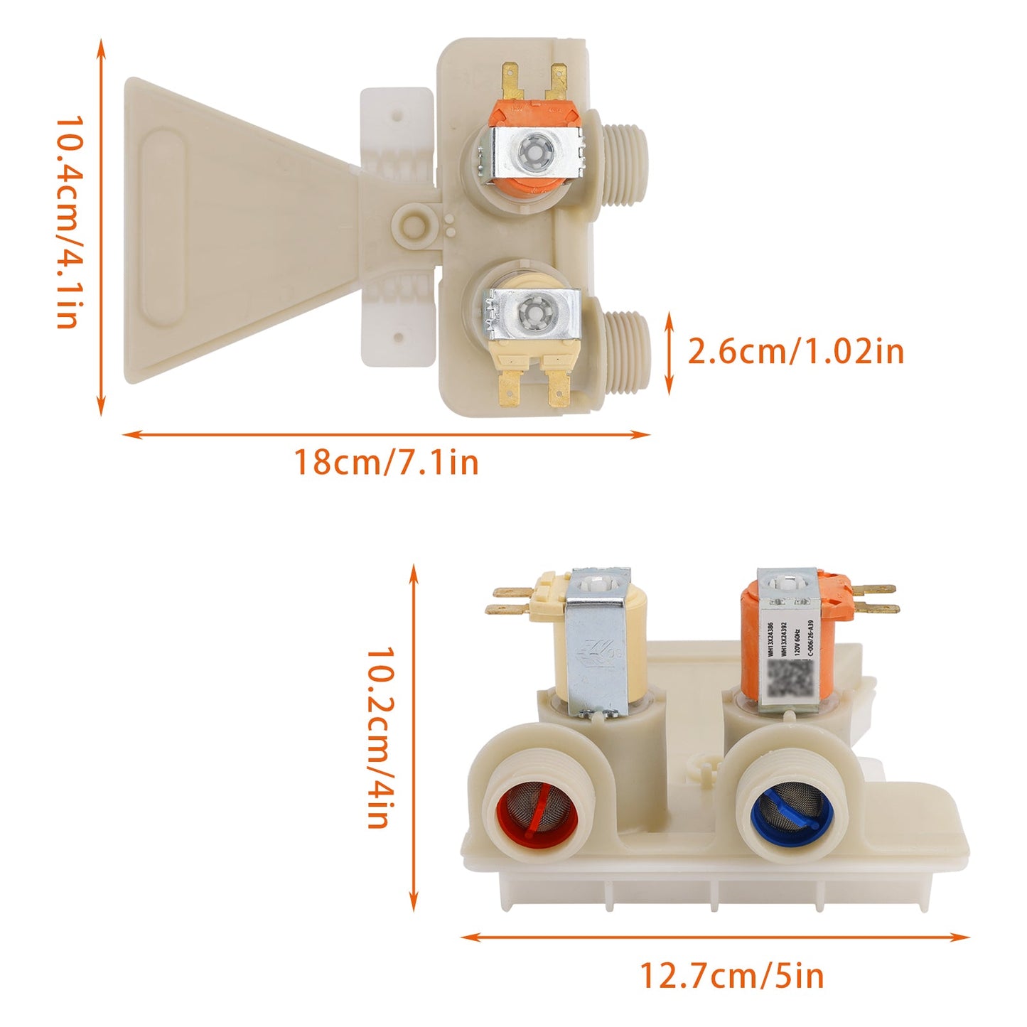WH13X26535 Elettrovalvola di ingresso acqua per lavatrice GE