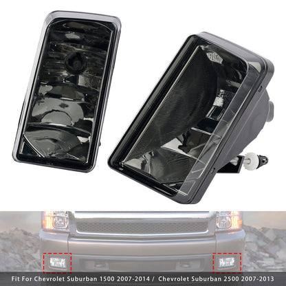 Coppia di fari fendinebbia anteriori con lampadine per Chevy Silverado 2007-2013, lenti fumé
