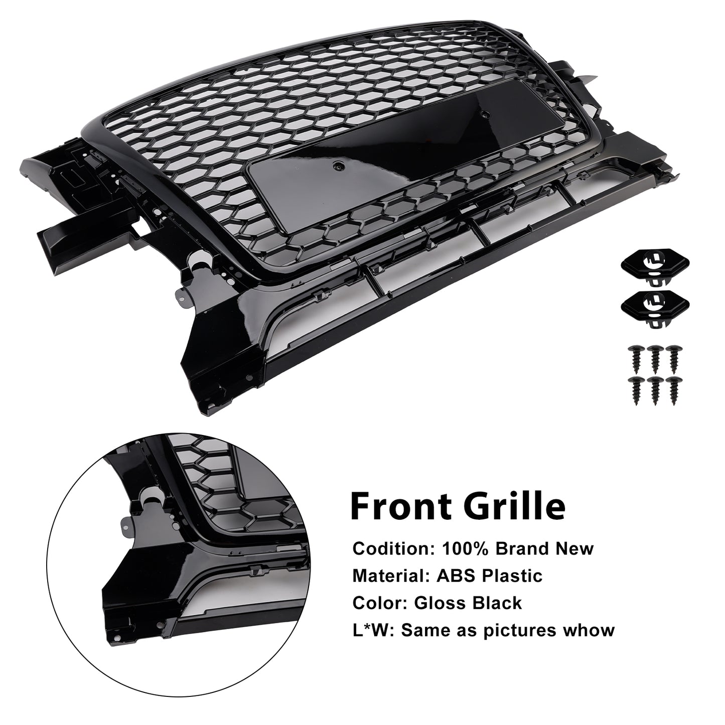 Per Audi Q5 2009-2012 Griglia paraurti anteriore nera lucida 8R0853651B
