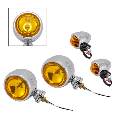 Faro fendinebbia cromato personalizzato per moto #D20 per Bobber Chopper da corsa
