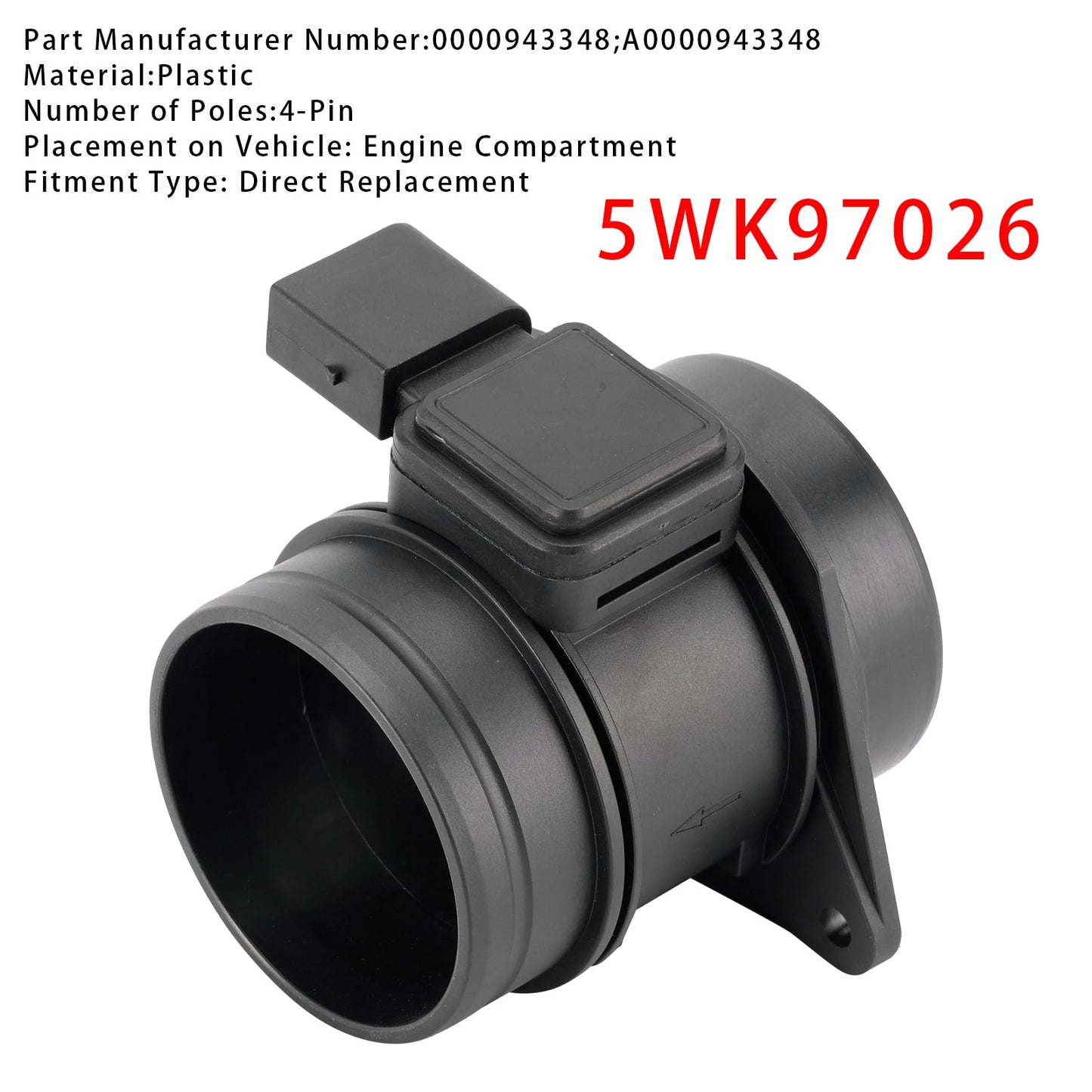 Sensore del misuratore di portata d'aria di massa per Mercedes-Benz AB W245 W169 5WK97026