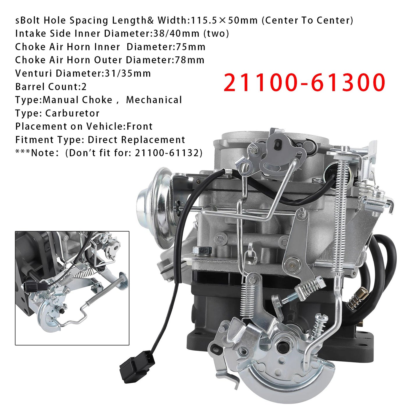 Carburatore Toyota 3F Land Cruiser FJ62 FJ70 FJ73 1984-1992 21100-61300