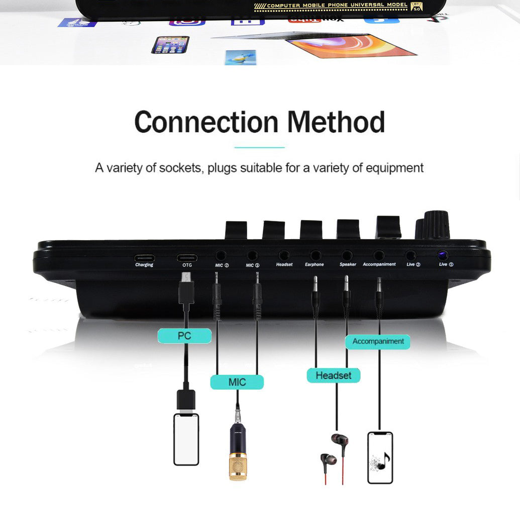 V10 Live Sound Card Set Condensatore M800 Microfono Mobile Karaoke Computer Live Tik Tok Equipment Set