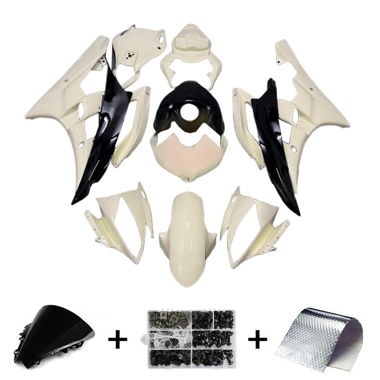 Kit carenatura iniezione plastica ABS per Yamaha YZFR6 YZF-R6 2006-2007