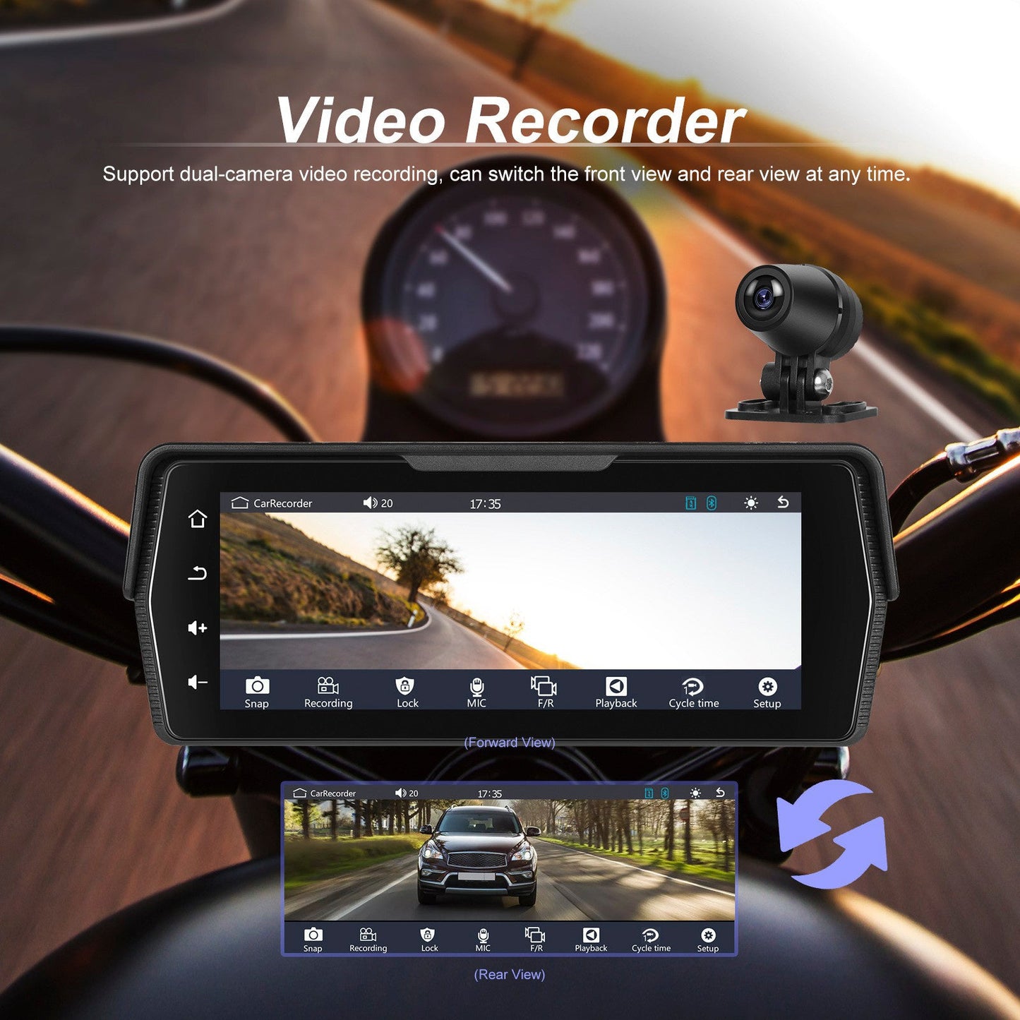 Mirroring dello schermo Android Auto Wireless CarPlay PND da 6,86 pollici per motociclette