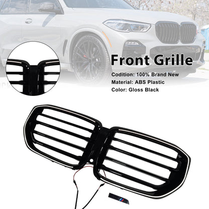 Griglia paraurti anteriore a linea singola con LED in stile M per BMW G05 LCI X5 2024+