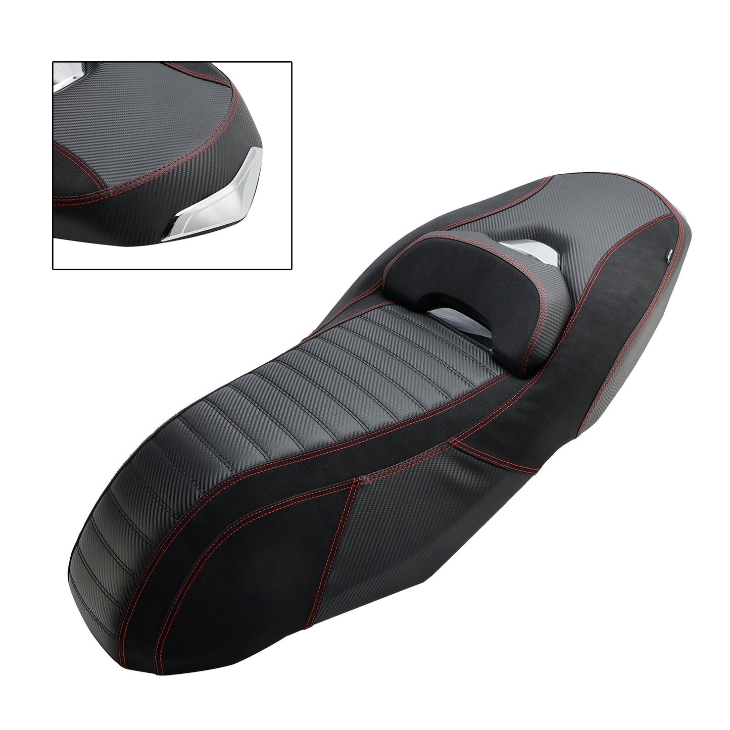 Sella passeggero completa per pilota Yamaha X-Max 300 2023-2025 con cuscino rosso