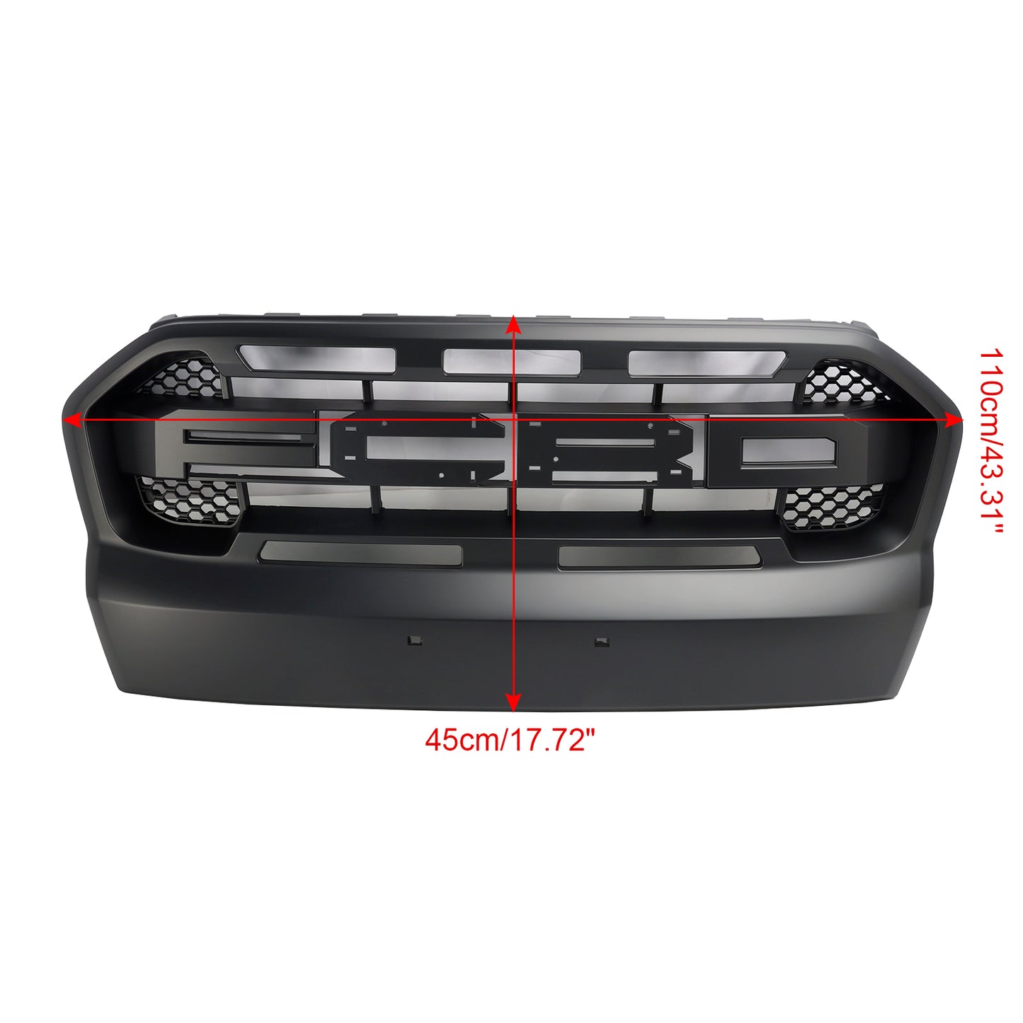 Matt Black Ranger Raccer Raptor Style Front Bumper Grill per Ford Ranger 2015-2019 T7