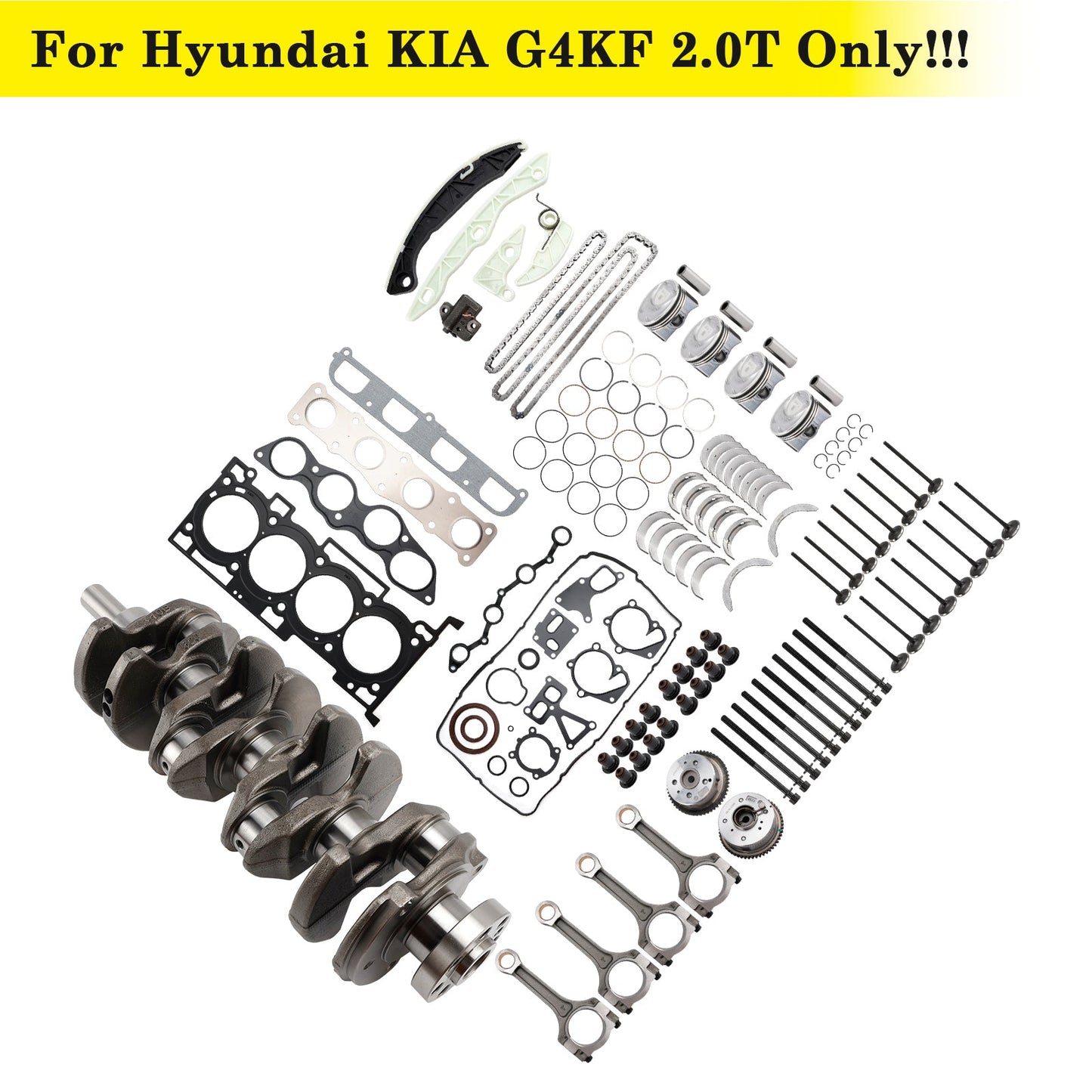 Kit di revisione motore Hyundai KIA G4KF 2.0T, albero motore, bielle, fasatura 231112G430 234102G400 (copia)