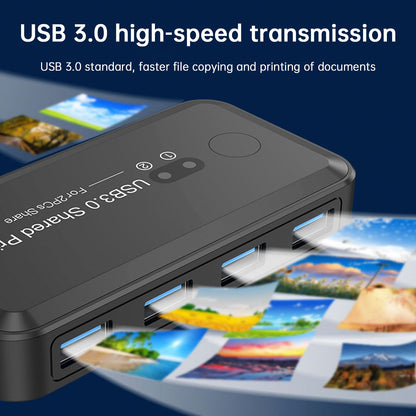 Dispositivo di condivisione stampante con switch USB 3.0 a 2 ingressi e 4 uscite, condivisione di due computer