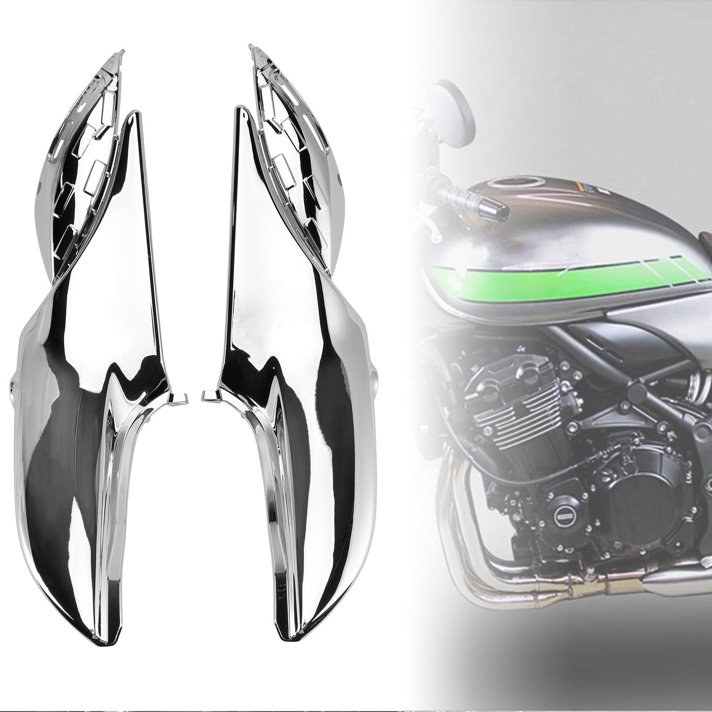 Protezione per pannello telaio laterale Kawasaki Z900RS 2018-2024, copertura carenature cromate