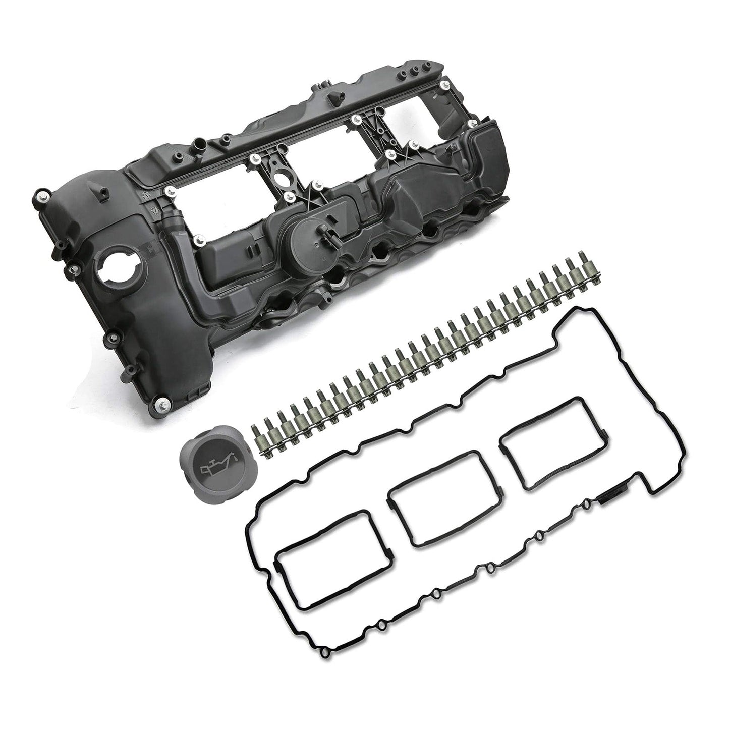 Coperchio valvola motore BMW E82/E88 135is 3.0L turbocompresso N55B30 2012–2013 con guarnizione+tappo 11127570292