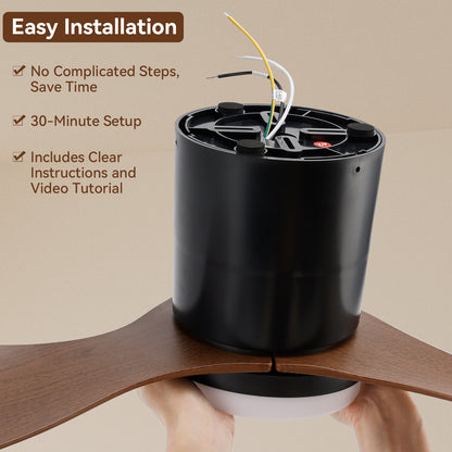 Dimmable LED  DC  Motor 42” Profile Ceiling Fan with Lights Remote/App Control