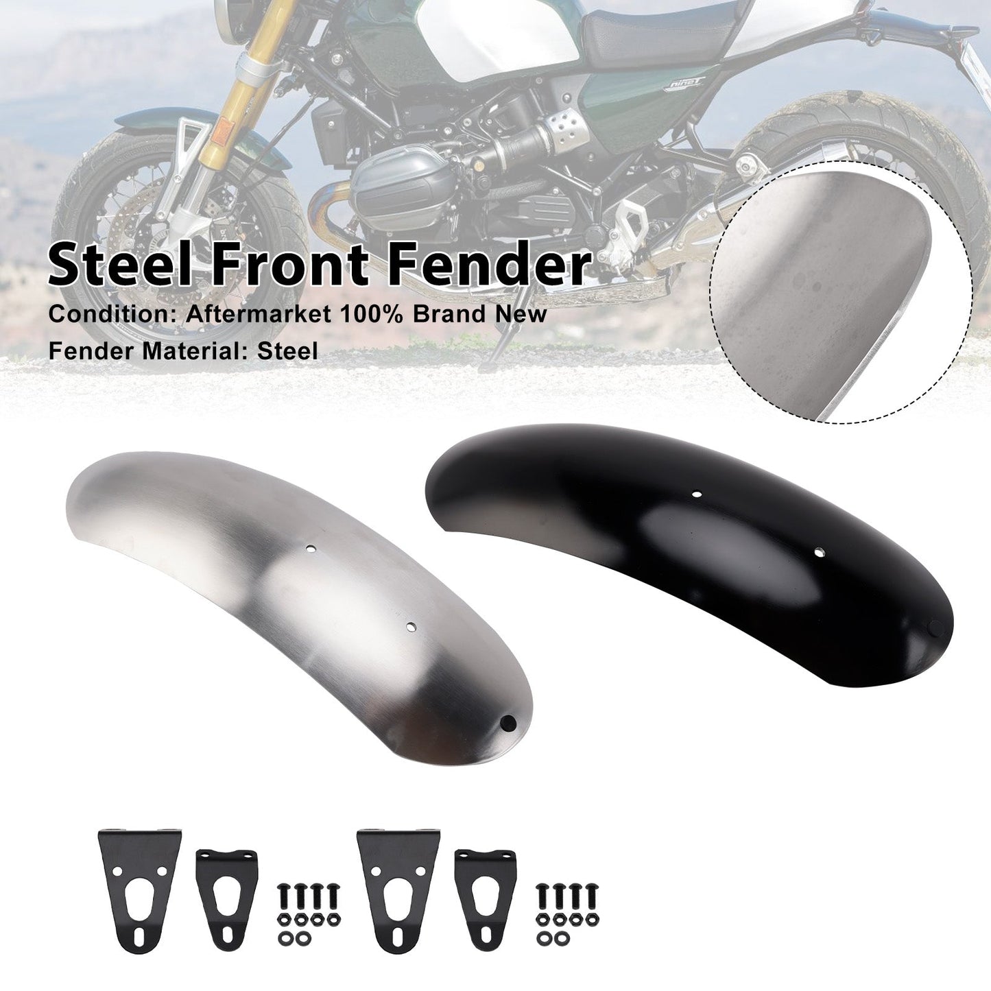 Parafango anteriore in acciaio BMW R nineT 2014-2023