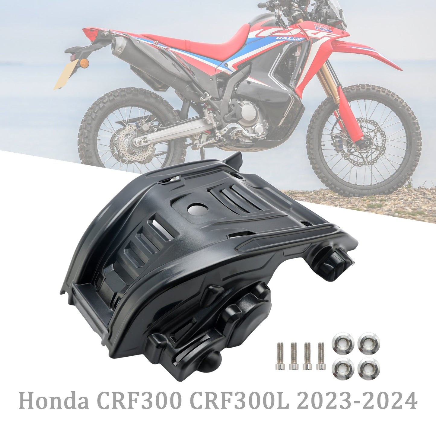 Piastra paramotore Honda CRF300 CRF300L 2023-2024 Protezione motore in plastica crepata