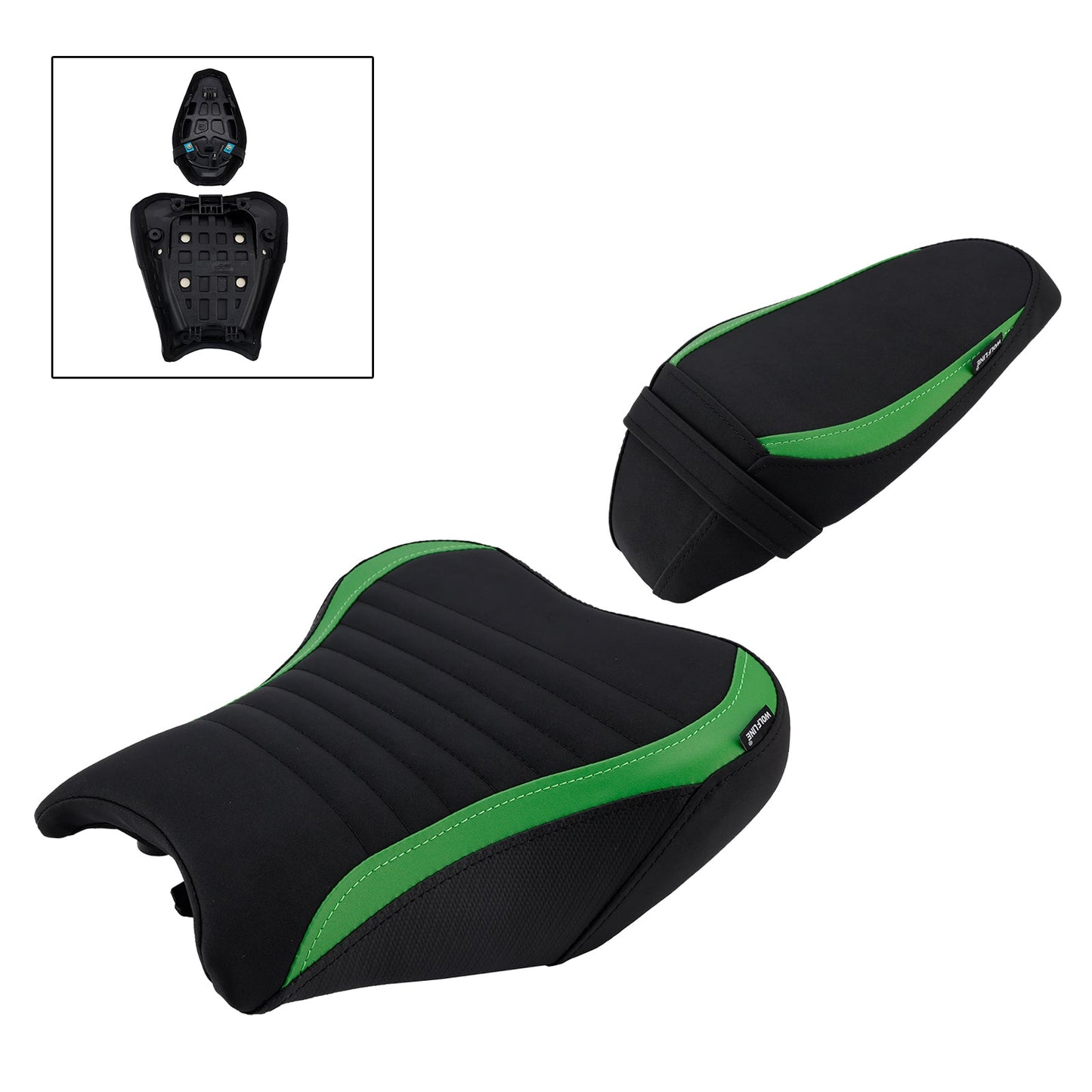 Sella completa imbottita per pilota e passeggero per Kawasaki Ninja Z900 2017-2024, colore nero.