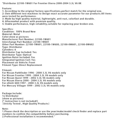 Distributore 22100-1W601 per Frontier Xterra 2000-2004 3.3L V6 8K