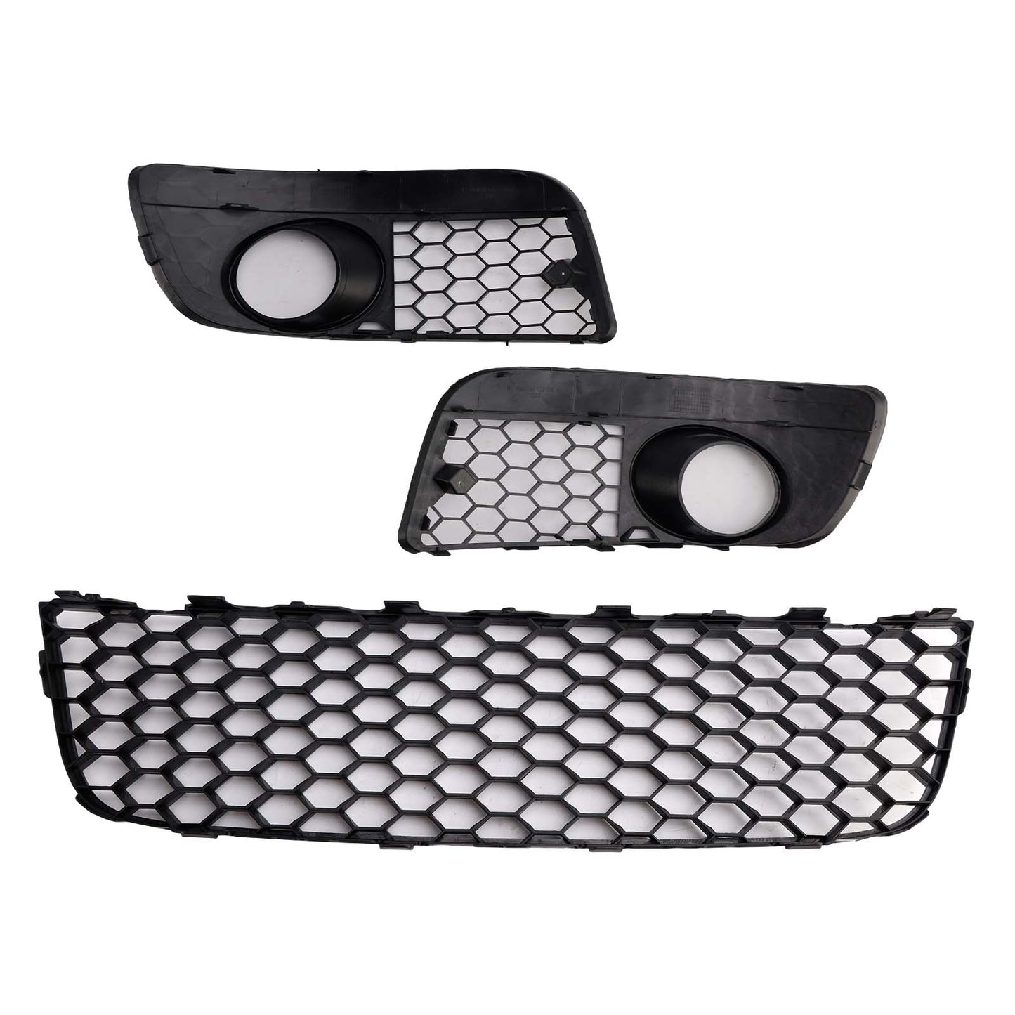 Griglia paraurti anteriore inferiore + copertura fendinebbia per VW Golf MK5 GTI 2006-2009, 3 pezzi.