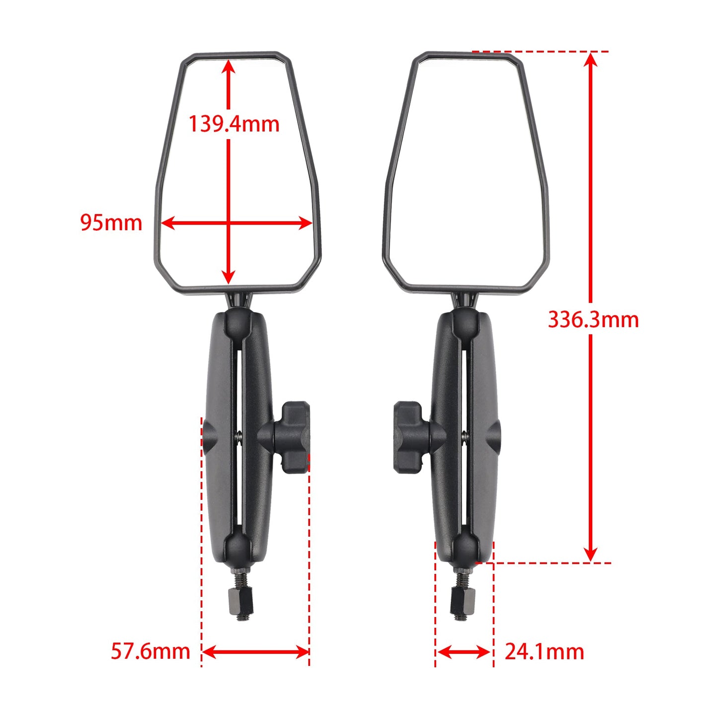 Coppia di specchietti retrovisori pieghevoli per moto da avventura, per ATV e moto da cross